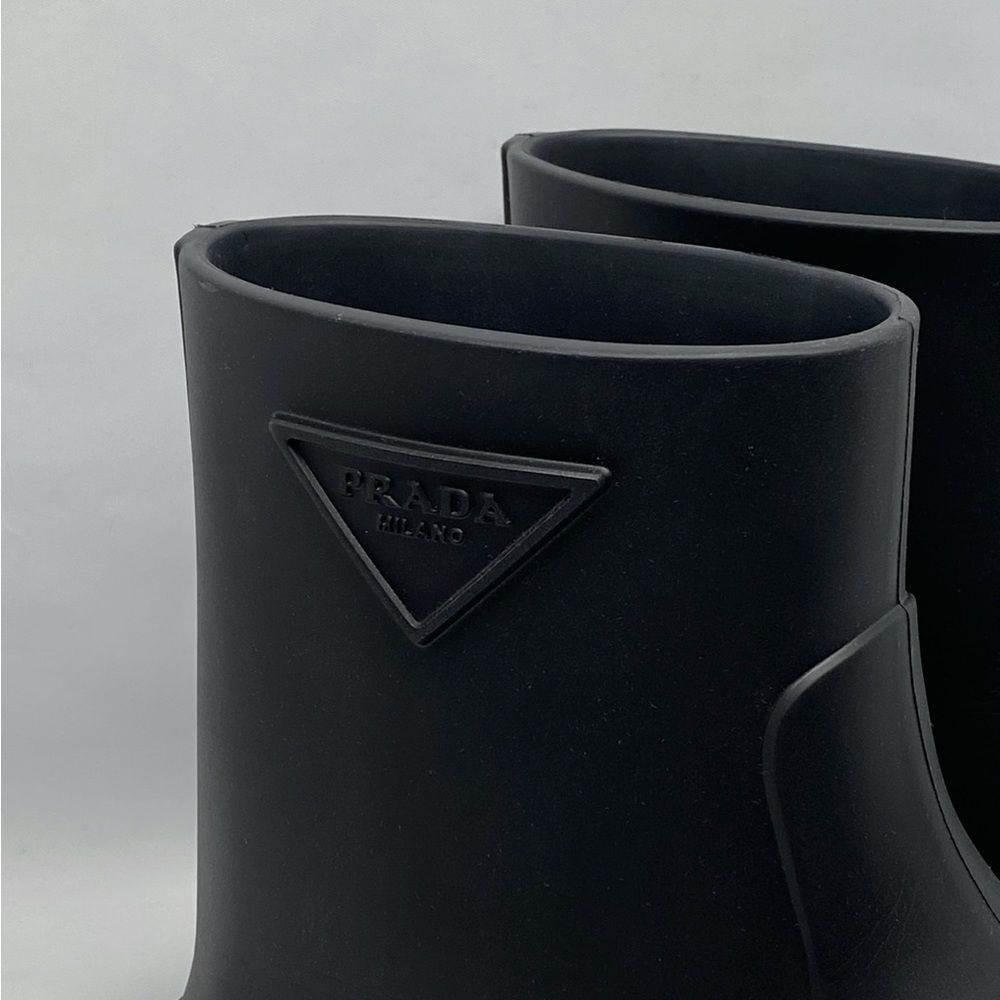 Prada Rubber Logo Pull-On Rain Booties size 36 - Picture 6 of 13
